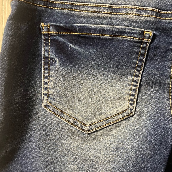 Hippie Girl Midi Jean Shorts Regular Rise Super Soft Stretch Adjustable Waist - Picture 7 of 10